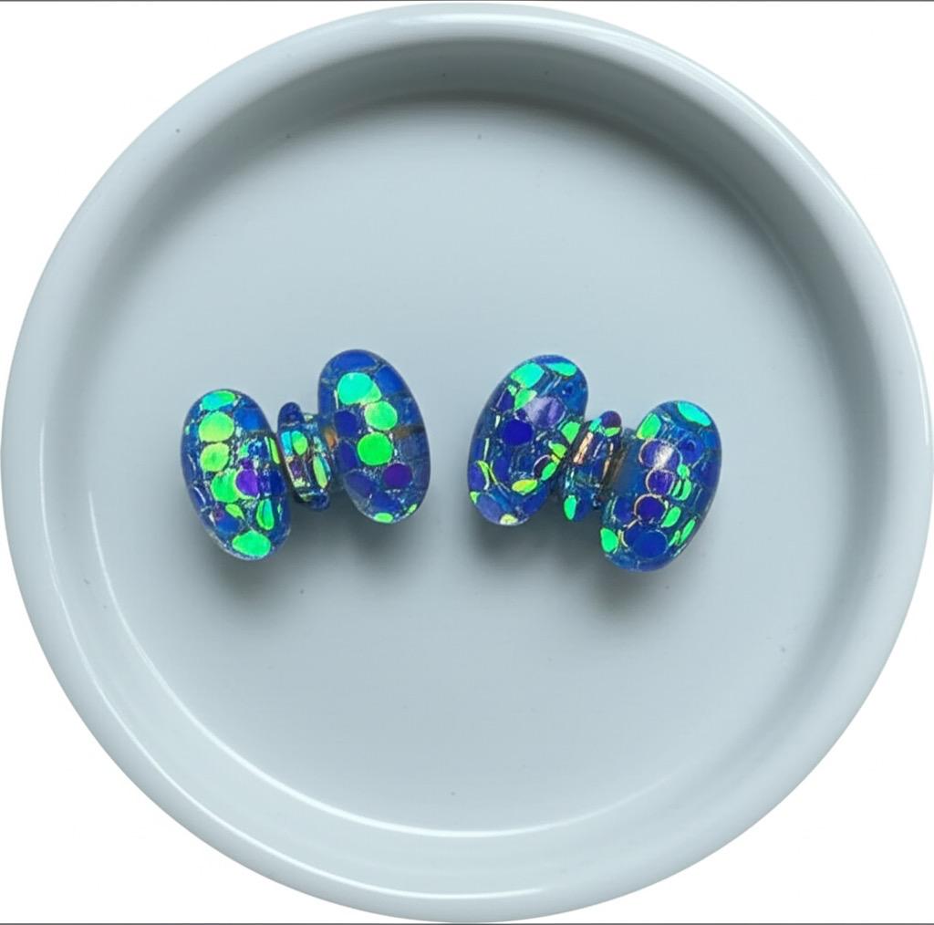 Iridescent Acrylic Bow Beads.
