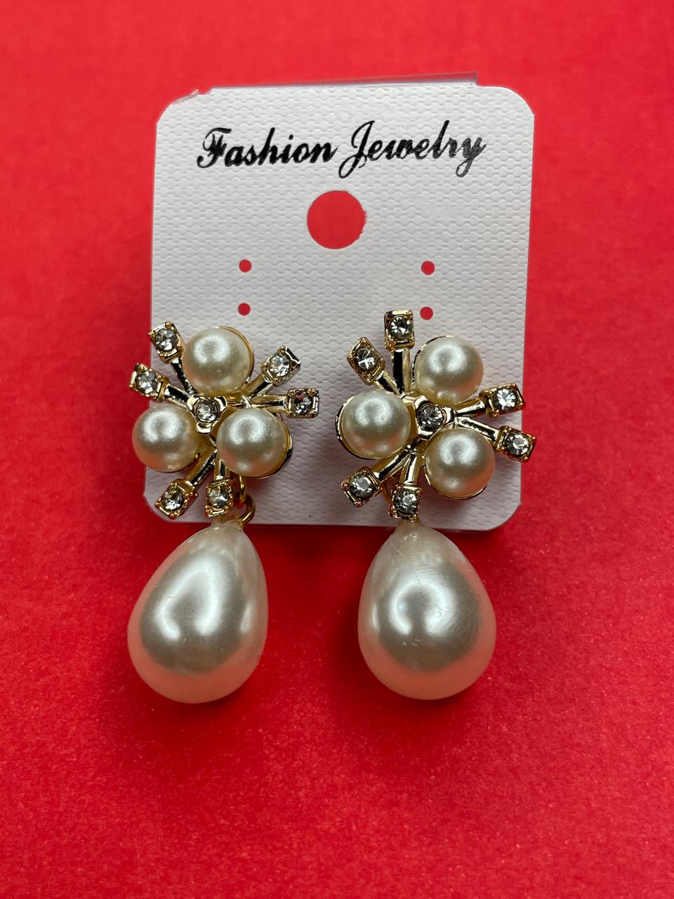 Gold-Tone Cluster Drop Earrings.