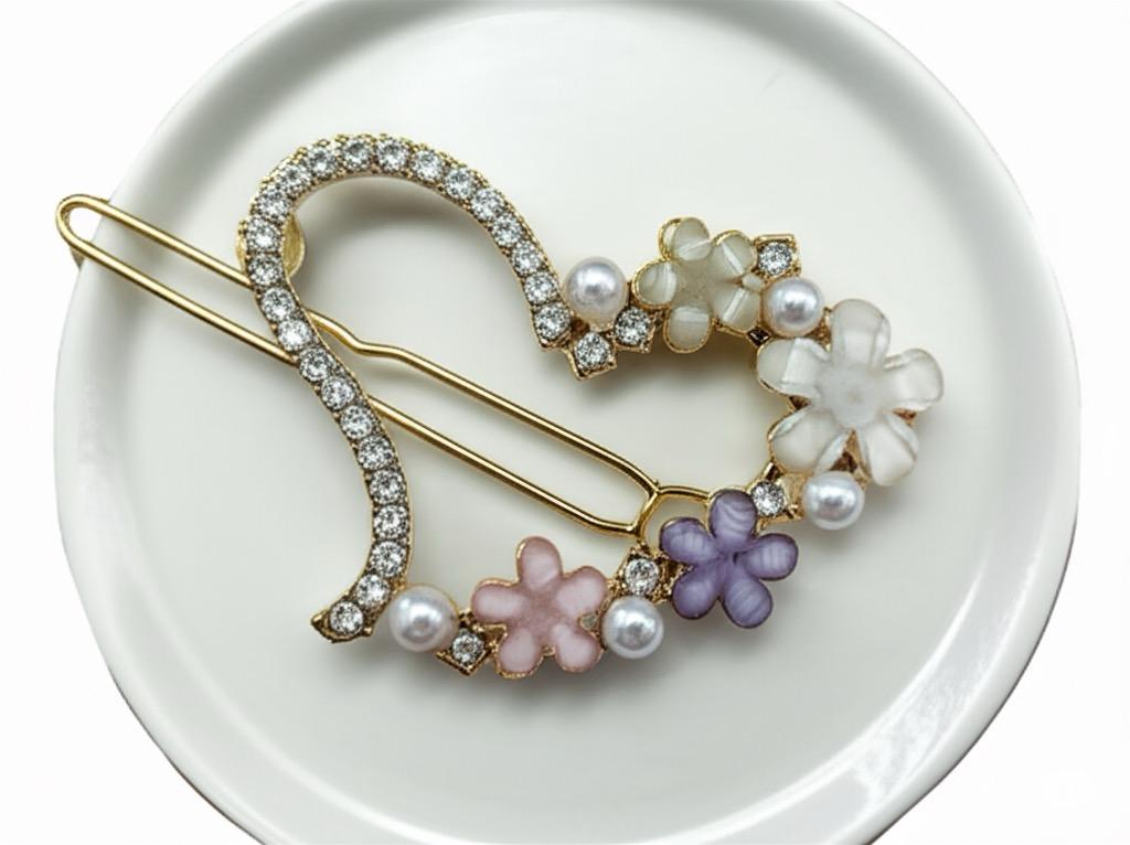 Heart-Shaped Hair Clip.