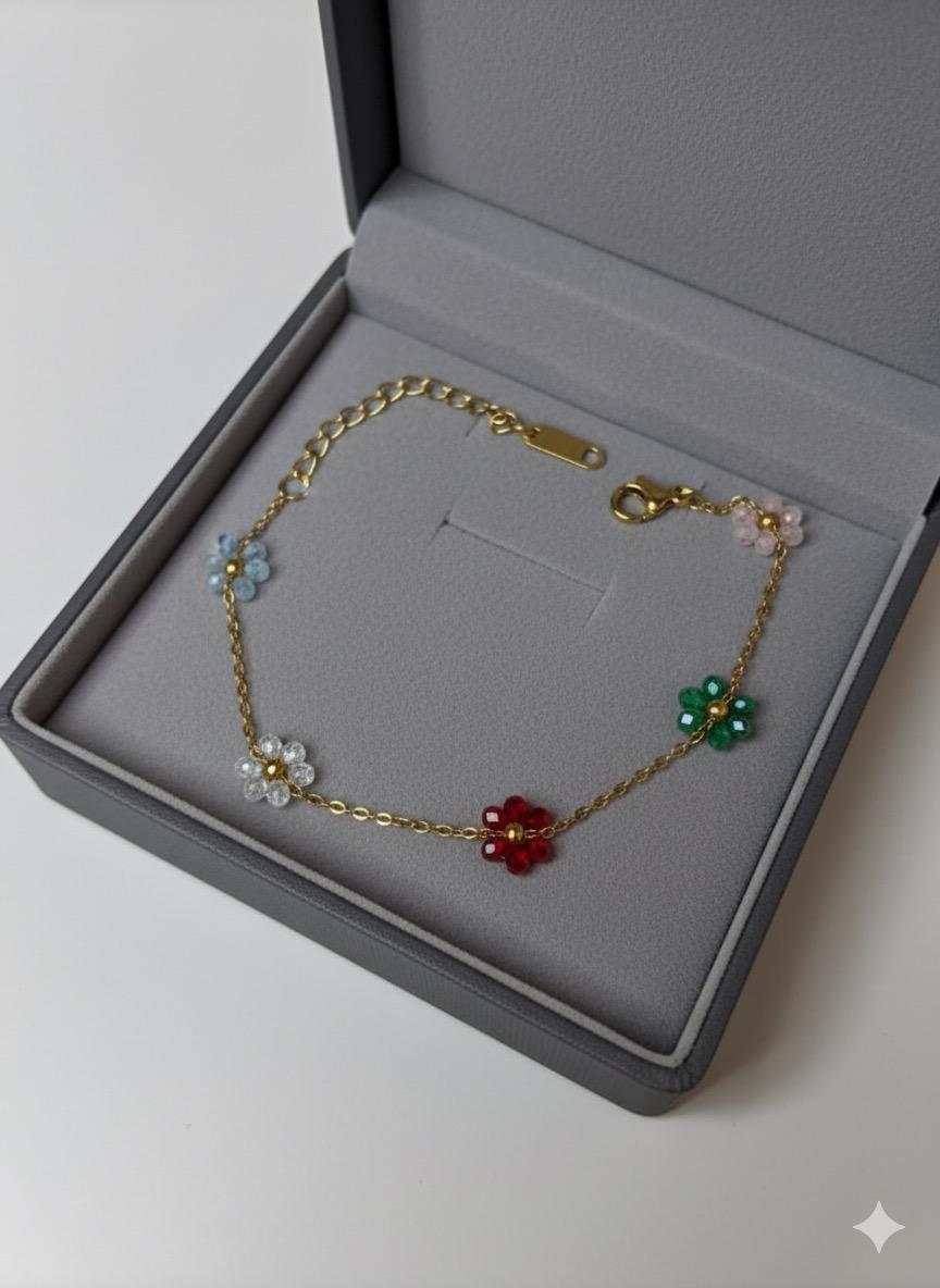 Multi-Color Flower Bracelet.