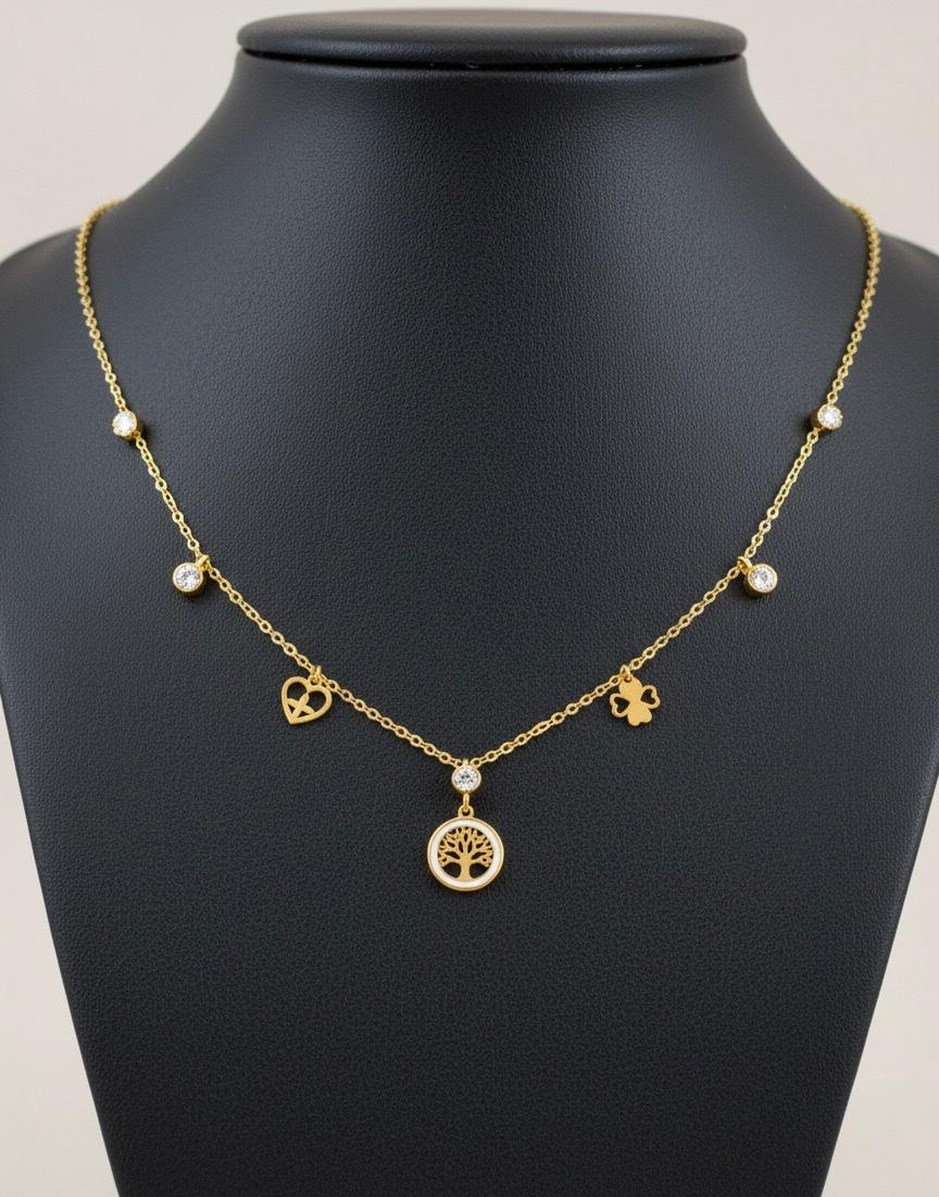 Gold Harmony Charm Necklace.