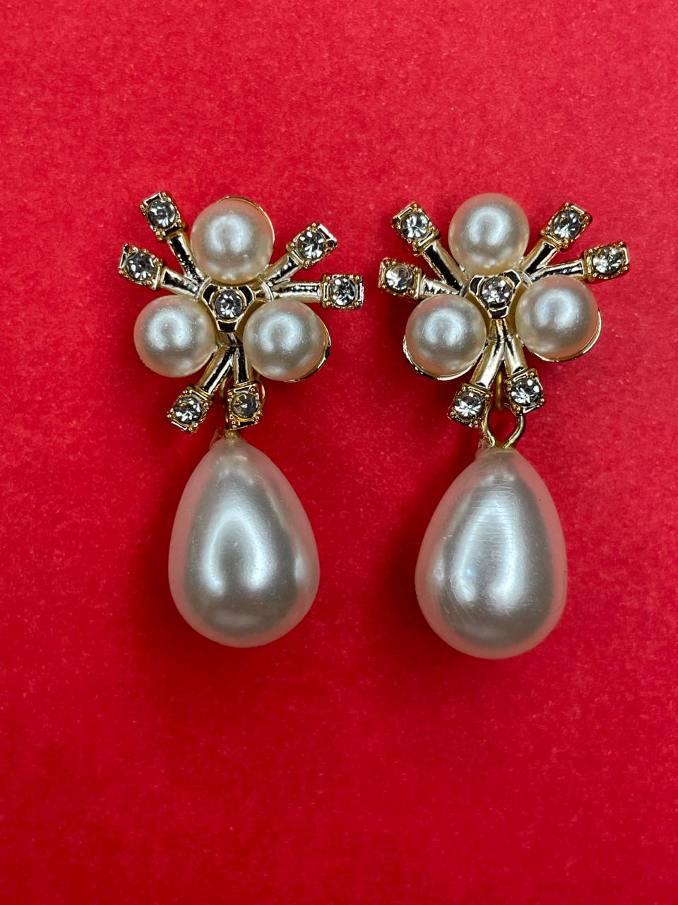 Gold-Tone Cluster Drop Earrings.