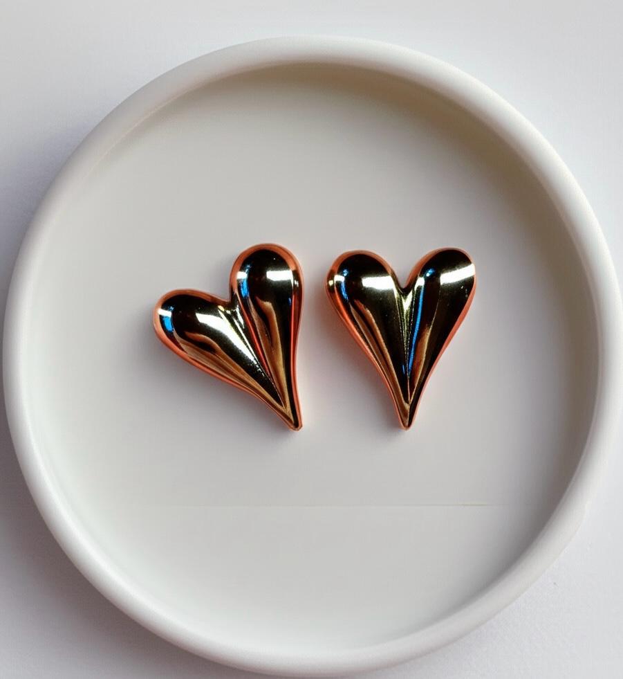 Anti-Tarnish Heart Shaped Earrings.