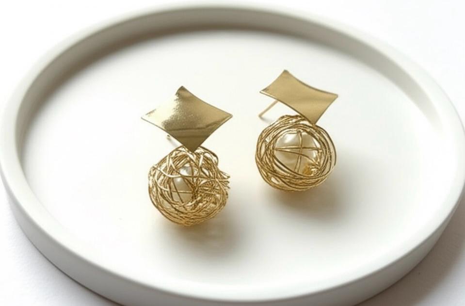 Striking And Contemporary Earrings.