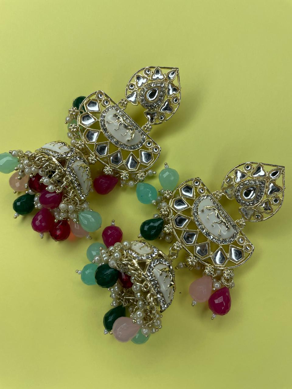 Traditional and elaborate chandelier-style earrings.