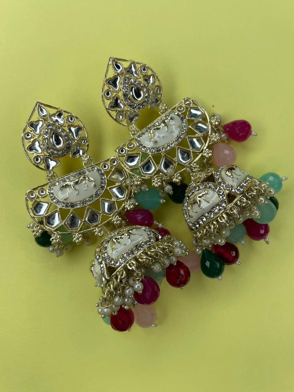 Traditional and elaborate chandelier-style earrings.