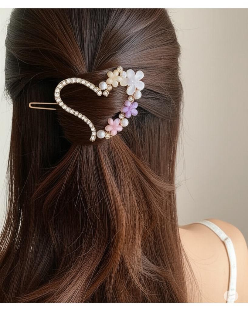 Heart-Shaped Hair Clip.