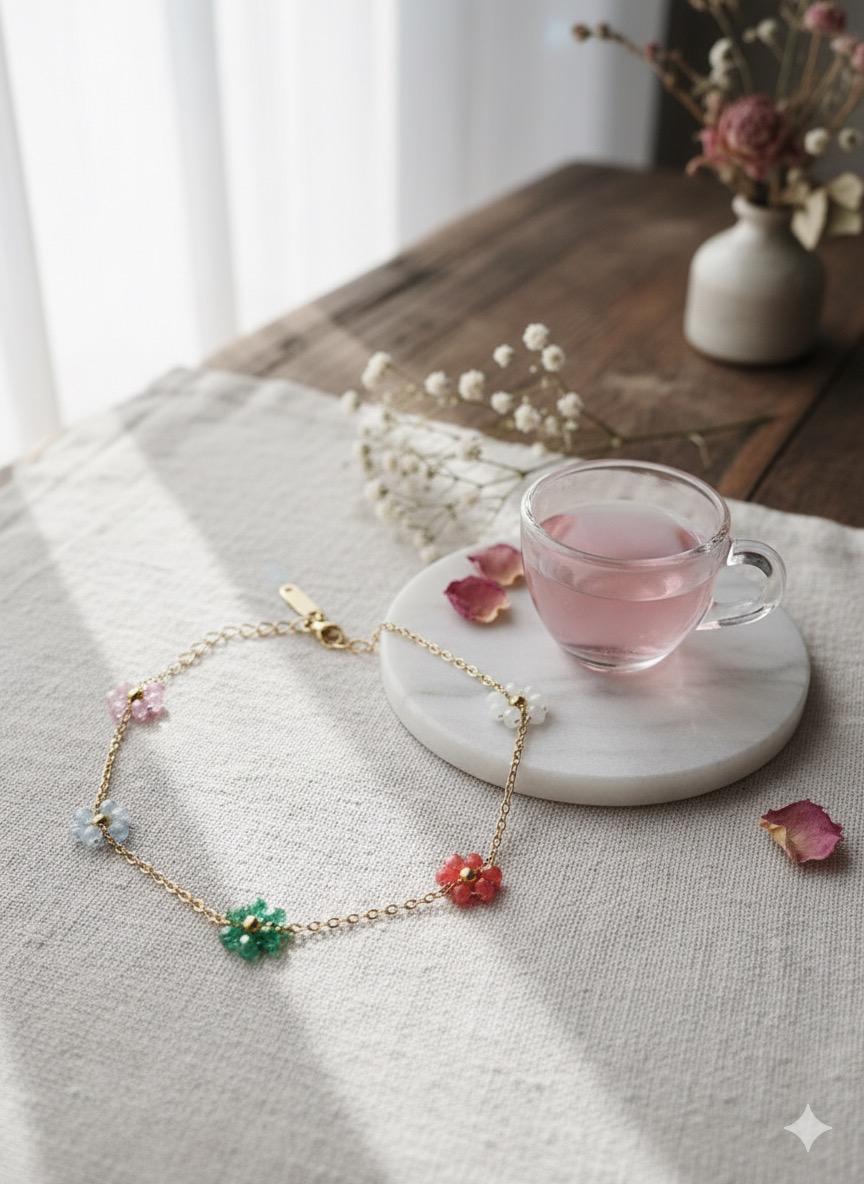 Multi-Color Flower Bracelet.