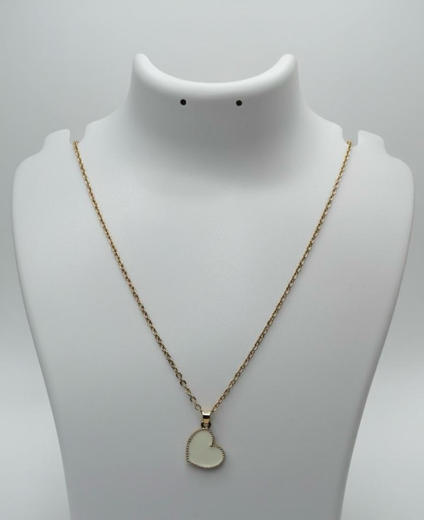 Gold Chain with Heart Charm.