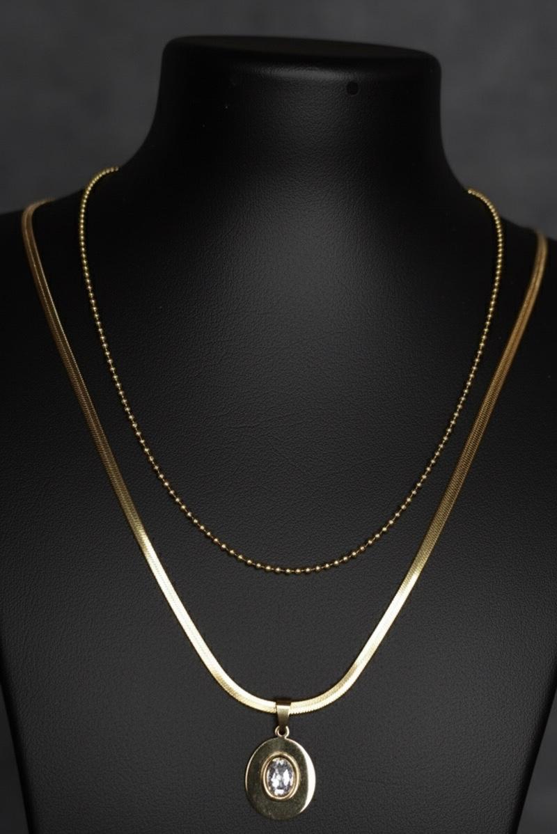Herringbone Layered Necklace.