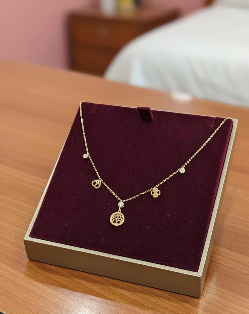 Gold Harmony Charm Necklace.